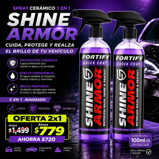 SHINE ARMOR | Spray De Revestimiento Ceramico Carro | 2X1 PAGA 1 LLÉVATE +1 GRÁTIS 🎁