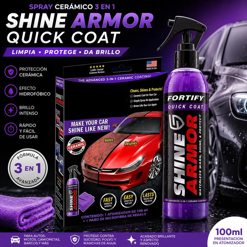 SHINE ARMOR | Spray De Revestimiento Ceramico Carro | 2X1 PAGA 1 LLÉVATE +1 GRÁTIS 🎁