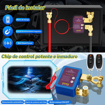 Interruptor de Apagado para Batería de Carro con Control Remoto OurSecurity®