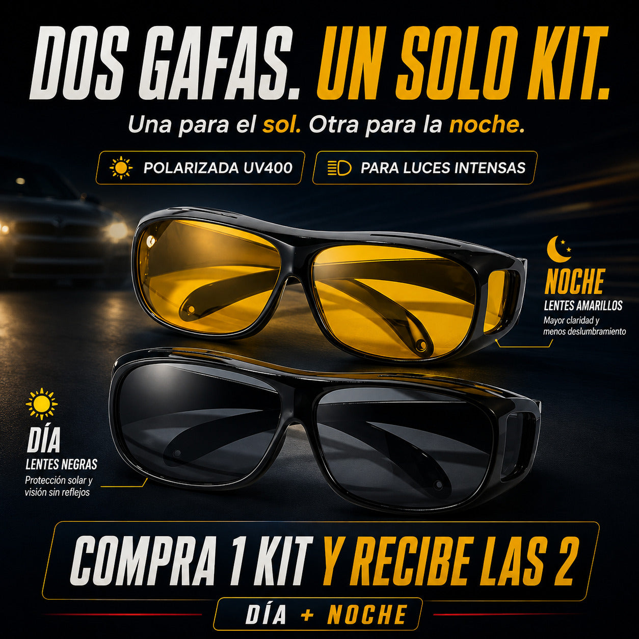 Gafas HD-Vision para Día y Noche 2 en 1 - Últimas Unidades
