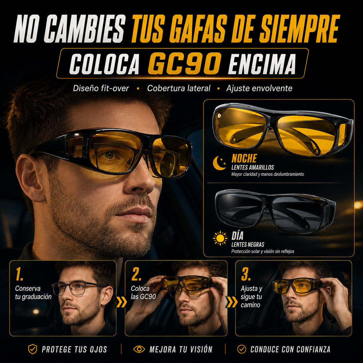 Gafas HD-Vision para Día y Noche 2 en 1 - Últimas Unidades