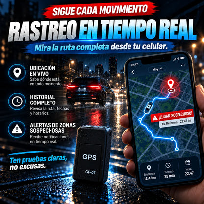 Mini GPS Espía | Rastreo en vivo, micrófono oculto y fijación magnética