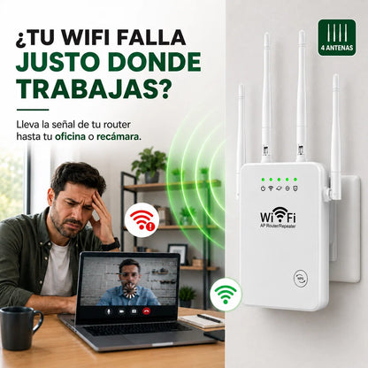 Amplificador de Señal WiFi 300 Mbps | Extiende la Cobertura de tu Módem, Fácil Instalación y Compatible