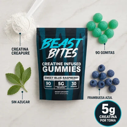 Beast Bites™ Creatina en Gomitas | Más músculo, más fuerza y menos cansancio | Últimas unidades 50% OFF