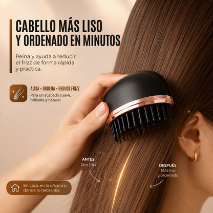 Hairty Mini Cepillo Portátil – Alisa en minutos, reduce frizz y deja más brillo | Envío gratis