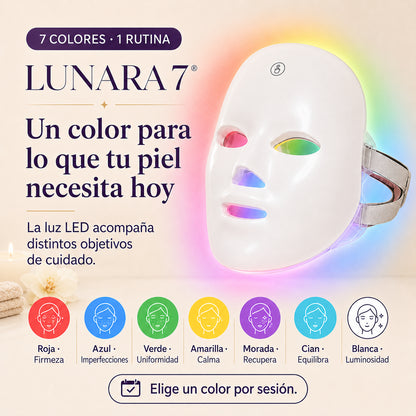 LUNARA 7® Mascarilla LED Facial – 7 colores para una piel más luminosa, uniforme y firme | Envío gratis