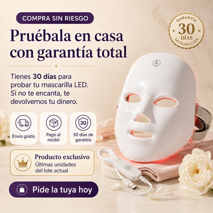 LUNARA 7® Mascarilla LED Facial – 7 colores para una piel más luminosa, uniforme y firme | Envío gratis